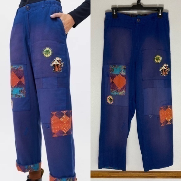Kimchi Blue distressed and patchwork Scout pants size S - Picture 1 of 16